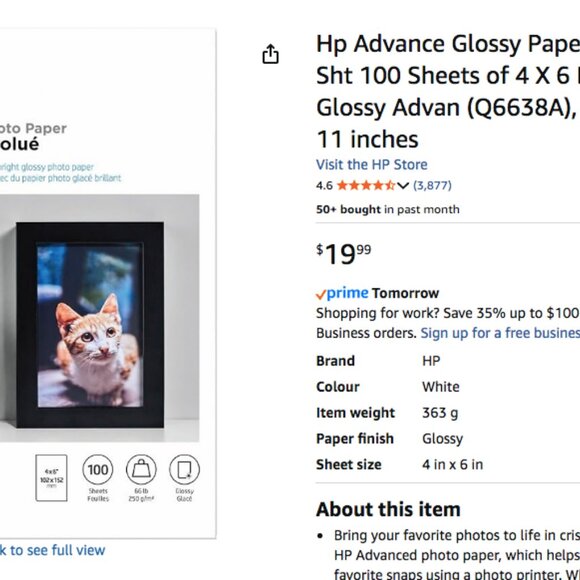 HP Photo Paper 4x6" Unopened - Picture 2 of 7